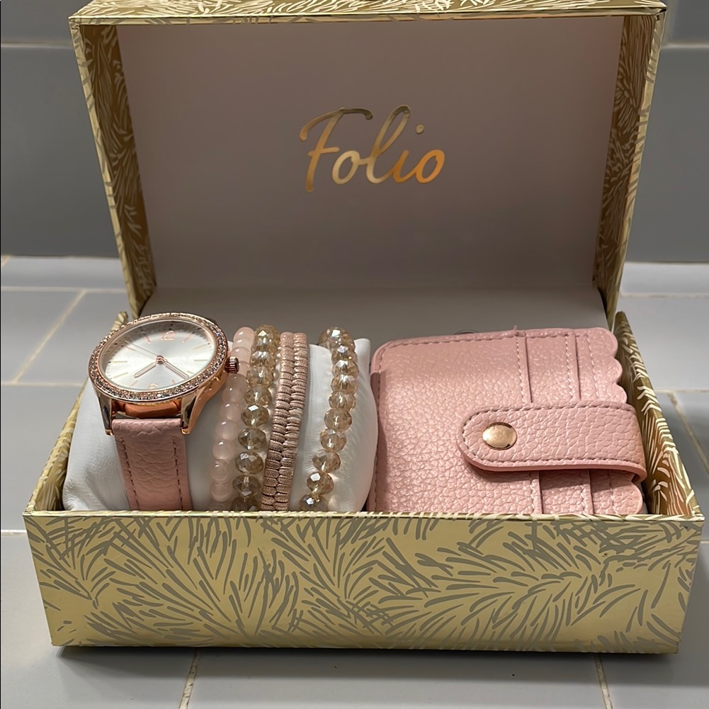 Pink Watch And IdCredit Card Holder Set Brand New In Box